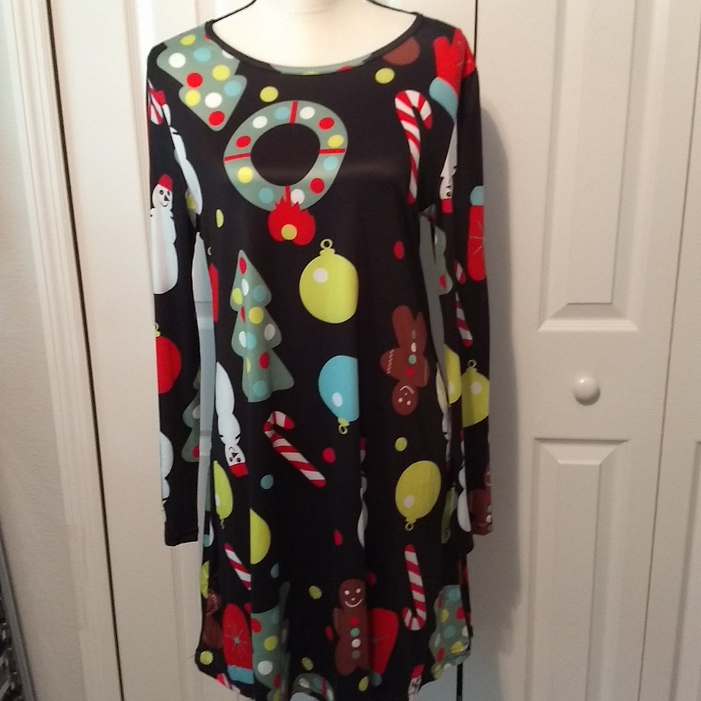 Ruiyige Womens Dress Christmas Long Sleeve Canes L